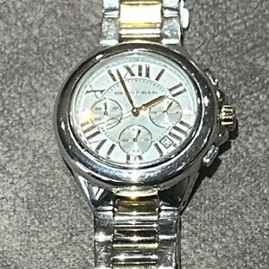 Michael Kors Silver and Gold Chronograph Watch